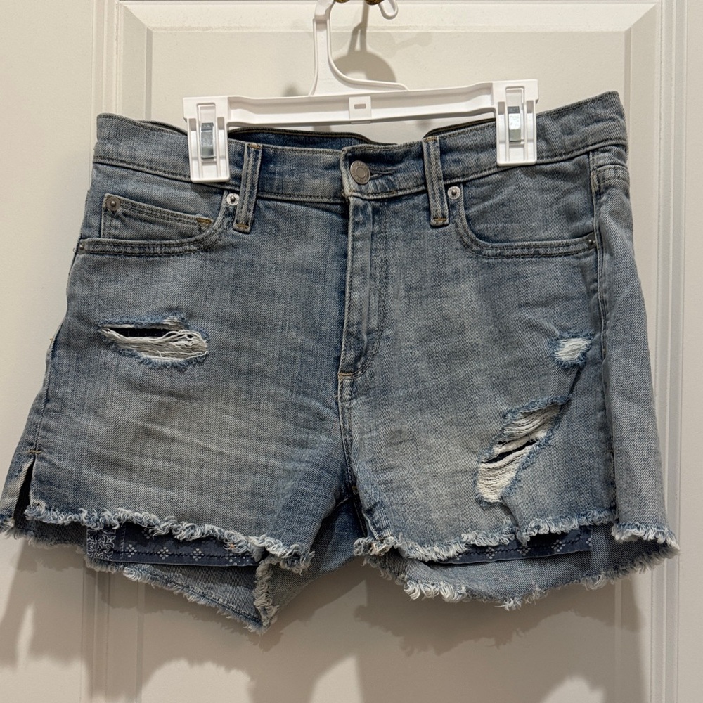 GAP Blue Distressed Jean Shorts Size 28 - Picture 2 of 9